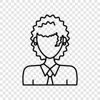 Women with Curly Hair, Curly Haired Women, Curly Girls, Curly Hair Woman icon svg