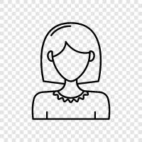 Women with Short Hair, Hairstyles for Women with Short Hair, Women, Short Hair Woman icon svg