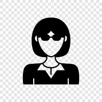 women with short hair, women with cropped hair, women with bob hair, Short Hair Woman icon svg