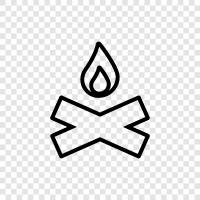 wood, fire, roasted marshmallows, roasting icon svg