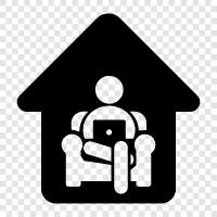 work at home, telecommuting, remote work, work from home scams icon svg