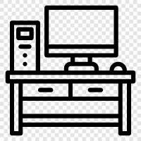 work, computer, office, table icon svg