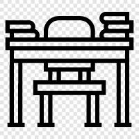 work, computer, table, chair icon svg