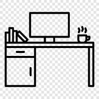 work station, computer desk, writing desk, computer table icon svg