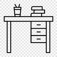 workstation, computer desk, office desk, laptop desk icon svg