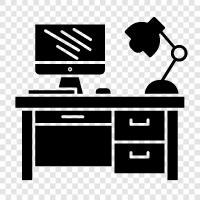 workstation, work area, desk, computer desk icon svg