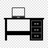 workstation, computer desk, office desk, computer stand icon svg