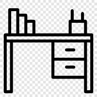 workstation, computer desk, study desk, corner desk icon svg