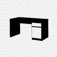 workstation, computer desk, office desk, study desk icon svg