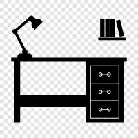 workstation, computer desk, home office desk, office desk icon svg