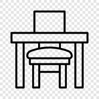 workstation, computer desk, laptop stand, work table icon svg