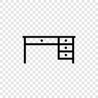 workstation, computer desk, office desk, computer table icon svg