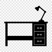 workstation, computer desk, office desk, study desk icon svg