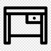 workstation, computer desk, wooden desk, computer table icon svg