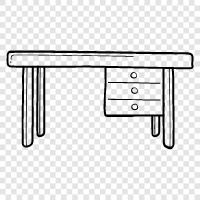 workstation, computer table, office table, desk icon svg