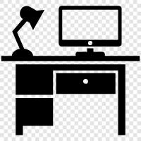 workstation, computer desk, desk, work icon svg