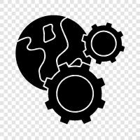 world gears, gears for the world, gears for the planet, gears for icon svg