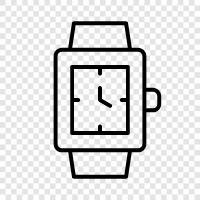 wristwatch, time, analog, digital icon svg