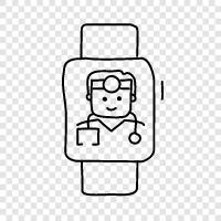 wristwatch, timepiece, digital watch, time icon svg