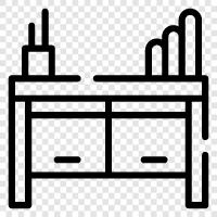 writing desk, computer desk, workplace desk, study desk icon svg