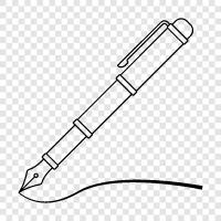 writing instrument, ink cartridge, writing paper, Pen icon svg