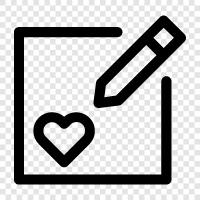 writing to love, love letters, love poems, love stories  icon svg