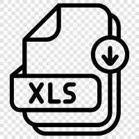 XLS, таблица, Excel, рабочий лист Значок svg