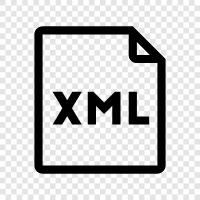 XML Belgesi, XML Şeması, XML Verileri, XML Elemanı ikon svg