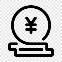 yen bank, yen value, yen exchange rate, yen forecast icon svg