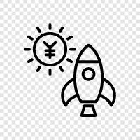 yen, rocket, space, Japan icon svg