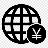 yen exchange rate, global economy, global stock market, global currency icon svg
